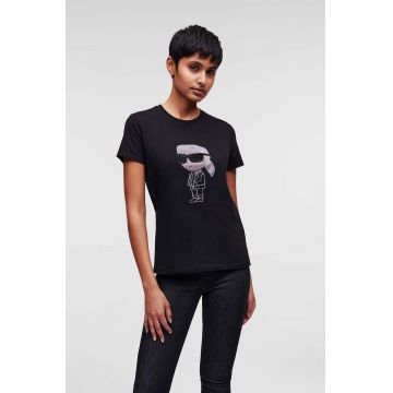 Karl Lagerfeld tricou din bumbac culoarea negru