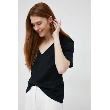 Sisley tricou din bumbac culoarea negru