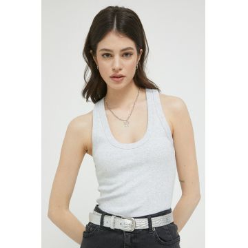 Abercrombie & Fitch top femei, culoarea gri