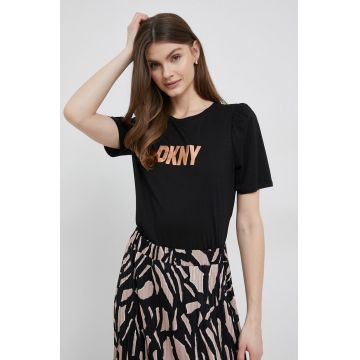 Dkny tricou femei, culoarea negru