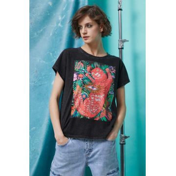 Medicine tricou din bumbac culoarea negru