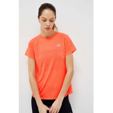 New Balance tricou de alergare Impact Run culoarea portocaliu