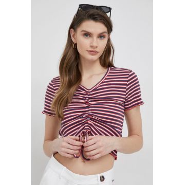 Pepe Jeans tricou Cody femei, culoarea bordo