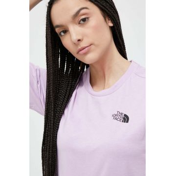 The North Face tricou din bumbac culoarea violet