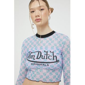 Von Dutch longsleeve femei, culoarea violet