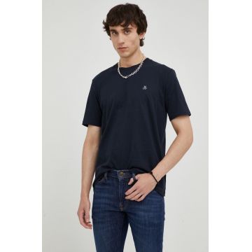 Marc O'Polo tricou din bumbac culoarea albastru marin, neted