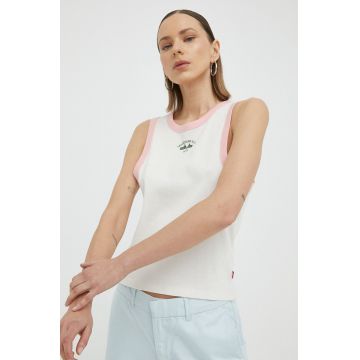 Levi's top din bumbac culoarea alb