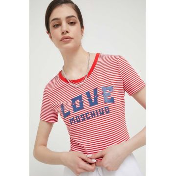 Love Moschino tricou femei, culoarea rosu