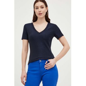 Morgan tricou femei, culoarea albastru marin