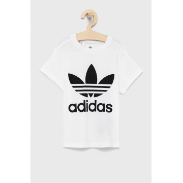 Adidas Originals Tricou de bumbac pentru copii H25246 culoarea alb, cu imprimeu