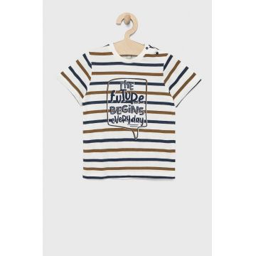 Birba&Trybeyond tricou de bumbac pentru copii culoarea alb, cu imprimeu