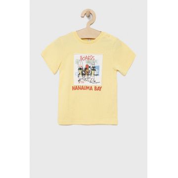 Birba&Trybeyond tricou de bumbac pentru copii culoarea galben, cu imprimeu