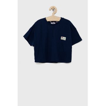 Fila tricou de bumbac pentru copii culoarea albastru marin