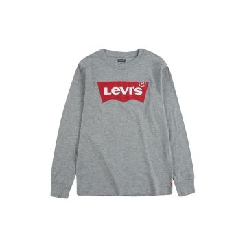 Levi's Longsleeve copii culoarea gri, cu imprimeu