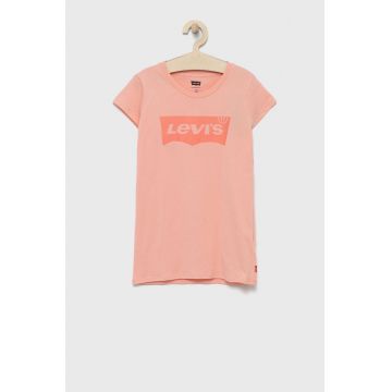 Levi's tricou de bumbac pentru copii culoarea roz