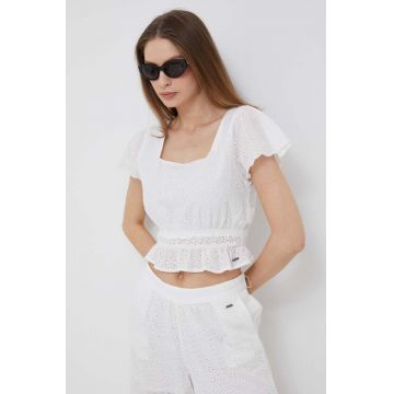 Pepe Jeans top din bumbac Artemis culoarea alb