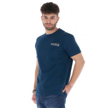 Tricou de bumbac cu decolteu la baza gatului