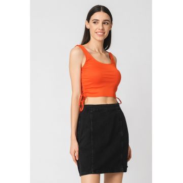 Top crop cu snururi laterale Jilian