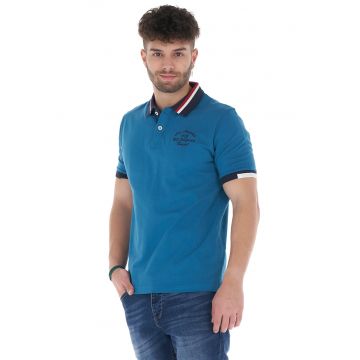 Tricou polo cu detalii contrastante