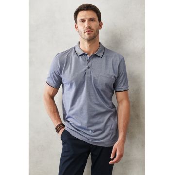 Tricou polo regular fit cu buzunar pe piept