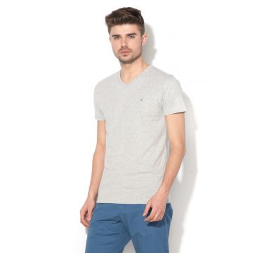 Tricou slim fit cu decolteu in V Original 10005