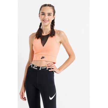 Top crop cu garnituri semitransparente Sportswear