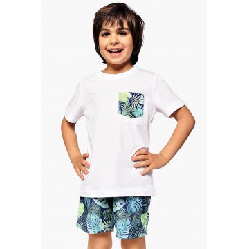 Tricou de bumbac cu aplicatie pe piept