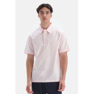 Tricou polo de bumbac cu aspect texturat