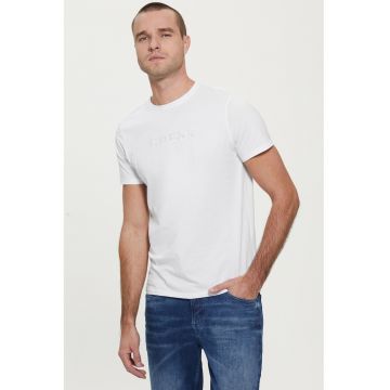 Tricou slim fit cu logo brodat