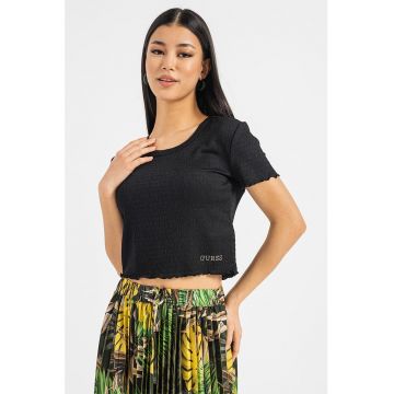 Tricou slim fit crop