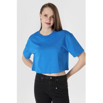 Tricou crop cu maneci cazute