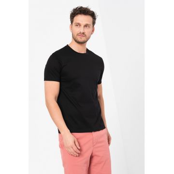 Tricou de bumbac cu decolteu la baza gatului Tessler