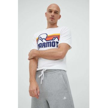 Marmot tricou din bumbac culoarea alb, cu imprimeu