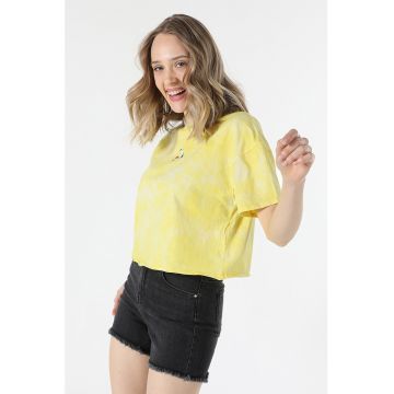 Tricou crop cu imprimeu