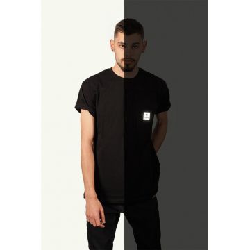 Tricou unisex cu aplicatie logo reflectorizanta