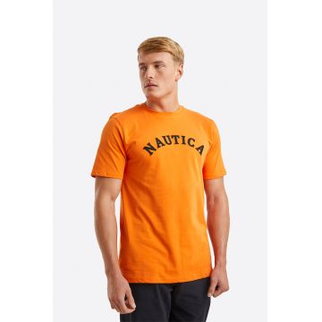 Tricou cu decolteu la baza gatului cu logo pe piept Trent