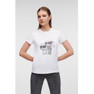 Tricou de bumbac organic cu strasuri