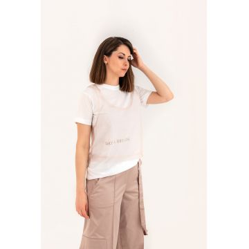 Tricou din amestec de bumbac cu model 2in1