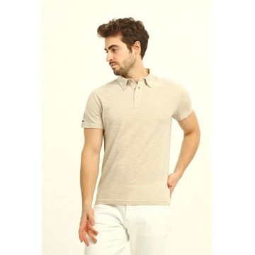 Tricou polo regular fit cu logo discret