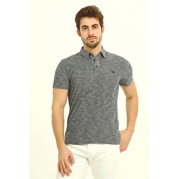 Tricou polo regular fit cu logo discret