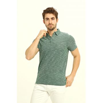 Tricou polo regular fit cu logo discret