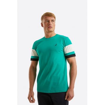 Tricou regular fit de bumbac cu model colorblock Morden