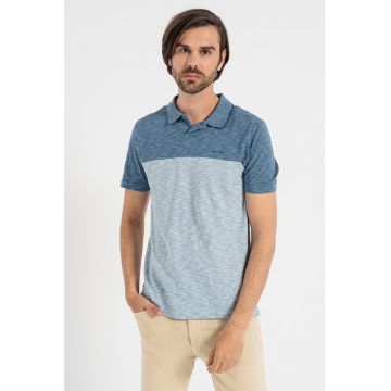 Tricou polo colorblock - din bumbac