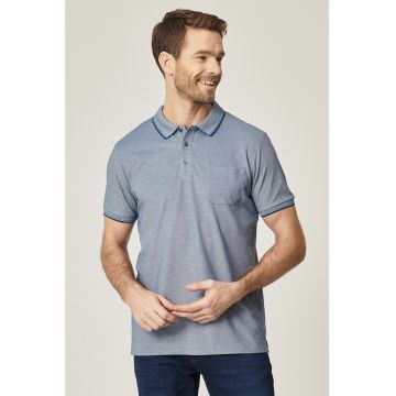 Tricou polo regular fit cu buzunar pe piept