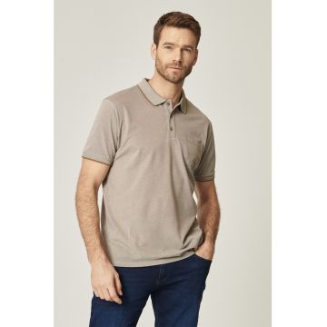 Tricou polo regular fit cu buzunar pe piept