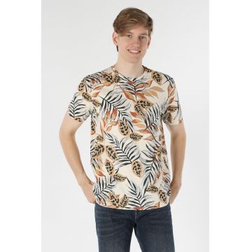 Tricou de bumbac cu imprimeu tropical