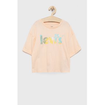 Levi's tricou de bumbac pentru copii culoarea roz