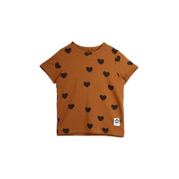 Mini Rodini tricou copii culoarea maro