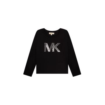 Michael Kors longsleeve din bumbac pentru copii culoarea negru