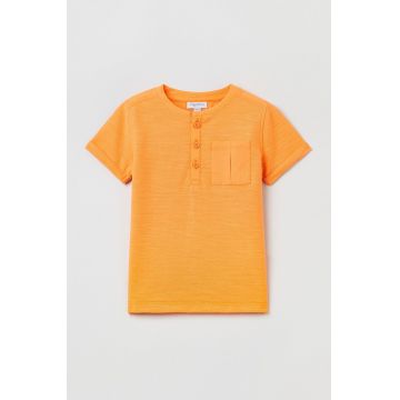 OVS tricou de bumbac pentru copii culoarea portocaliu, neted